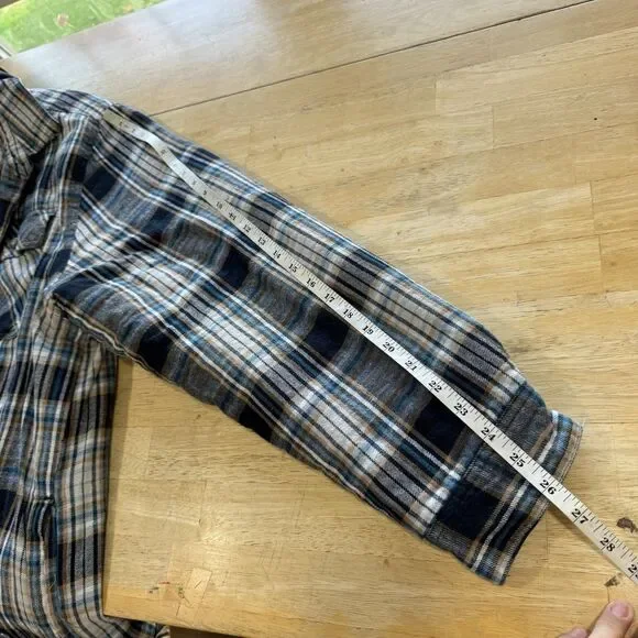 Legendary Whitetails Mens Shirt Jacket Blue Plaid Flannel Maplewood Hooded 3XL